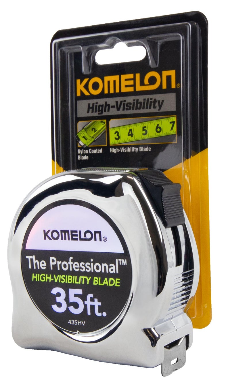 Komelon 435HV High-Visibility Professional Tape Measure, 35-Feet by 1-Inch, Chrome - Image 2